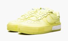 The Women’s Nike Air Force 1 Fontanka “Yellow Strike” is a women’s version of the popular lifestyle shoe with a modern design that nods to underground rave culture.  The decidedly contemporary Air Force 1 Fontanka for women draws inspiration from a particular subculture: ideas and art of post-Soviet Union Russia.  Specifically, the shoe features a white “cassette tape” in the Yellow Strike rubber midsole as a shout out to the St.  Petersburg rave scene.  Elsewhere, the shoe has a combination of Nike Air Force 1 Fontanka, Underground Rave, Rave Scene, Post Soviet, Rave Culture, Stadium Goods, Woman Drawing, Yellow Leather, Cassette Tape