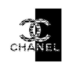 the logo for chanel is shown in black and white, with an abstract design