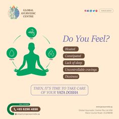 take care of your VATA DOSHA. Ayurvedic Tips For Health, Ayurveda Creative Ads, Ayurvedic Tips, Holi Festival, Ayurvedic Medicine, Health Promotion, Lack Of Sleep, Mind Body Spirit