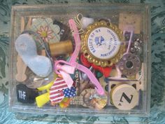 a box filled with lots of assorted items