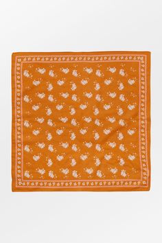 Collection: AW 2024. Material: 100% cotton. Description: Madalena Cotta Scarf is a small square scarf made of 100% cotton. It comes in two colors, orange and brown. Use it to spice up your outfit, whether around your neck, in your belt loop, or on your bag. Size: 21.6" x 21.6" (55 x 55cm.) Care: Wash according to the care instructions. About: In 2003, Becksöndergaard started in Copenhagen, when founders Anna Søndergaard and Lis Beck set out to create accessories for women who love playful and pe Summer Cotton Patterned Bandana, Vintage White Bandana For Summer, White Vintage Bandana For Summer, Yellow Summer Bandana, Book Throw Pillows, Aw 2024, 2024 Wishlist, Sunset Orange, Colors Orange