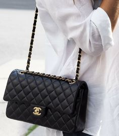 2024 Handbags, Classic Chanel Bag, Black Designer Bags, Purse Outfit