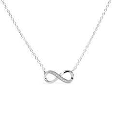 Stia : Beyond Infinity Necklace in Silver - Stia : Beyond Infinity Necklace in Silver Classic White Gold Infinity Jewelry, Minimalist Infinity Jewelry For Formal Occasions, Classic Silver Infinity Jewelry, Silver Infinity Clavicle Chain Jewelry, Timeless Silver Infinity Jewelry, Timeless Infinity Silver Jewelry, Minimalist White Gold Infinity Necklace, Silver Infinity Jewelry, Formal White Gold Infinity Necklace