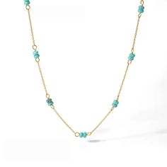 Add a touch of sophistication to your everyday ensemble with our brilliantly designed Gold Plated Beaded Necklace, showcasing a stunning beaded detail. The necklace is lavishly plated with 18K Gold, giving it a luxurious feel combined with enduring durability. Gold Turquoise Necklace With Polished Beads As Gift, Elegant Turquoise Necklace With Round Beads, Gold Turquoise Necklace With Round Beaded Details, Gold Turquoise Necklace With Round Gemstone Beads, Elegant Turquoise Necklace With Round Beads As Gift, Elegant Turquoise Beaded Crystal Necklaces, Elegant Turquoise Beaded Crystal Necklace, Gold Plated Beaded Chain Necklaces, Gold Plated Necklaces With Beaded Chain