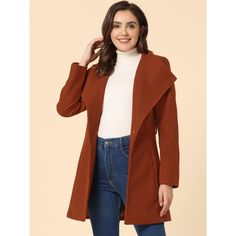 This coat turns casual outerwear into a fashion-forward statement. Step out in style on even the dreariest days with the one-button belted long coat. Those neutral colors on this belted coat with wide lapels maintain a grounded, mature style that will never go out of fashion. Paired well with a crossbody for a day out. Team it with pumps and a bold red lip for an evening look. Trendy Collared Solid Color Outerwear, Trendy Solid Pea Coat For Fall, Trendy Solid Color Collared Outerwear, Trendy Notch Lapel Winter Outerwear, Trendy Lapel Collar Outerwear For Fall, Trendy Fall Outerwear With Lapel Collar, Trendy Winter Outerwear With Notch Lapel, Casual Single-breasted Outerwear With Notched Lapel, Casual Single Breasted Notched Outerwear