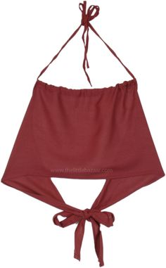 This crop top is a brick red color that exudes singularity and style.  The halterneck design features a strap that ties behind the neck, providing a secure and comfortable fit, while the cropped hemline adds a touch of trendy elegance. #tlb #vacationclothing #beachwrap #Solid #Handmade #bohocroptop Chic Halter Neck Crop Top For Festivals, Solid Color Halter Top With Tie Back For Vacation, Solid Summer Crop Halter Top, Cropped Tie Back Halter Top For Vacation, Cropped Halter Top With Tie Back For Vacation, Red Casual Tie Back Top, Trendy Halter Neck Tie Back Crop Top, Trendy Halter Neck Crop Top With Tie Back, Beach Cropped Halter Top With Tie Back