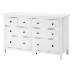 a white dresser with six drawers on each drawer