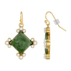 Gemstone Green Aventurine Drop Earrings 1928 Jewelry, Vintage Inspired Jewelry, Online Earrings, Green Aventurine, Pearl Drop Earrings, Jewelry Rings Engagement, Pearl Drop, Faux Pearl, Jewelry Earrings Dangle