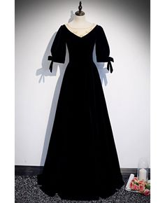 Get 10% off now! Buy modest long black velvet formal dress with sequined neckline at cheap price online. Free stable shipping and pro custom service since 2009. Elegant Black Velvet Holiday Dress, Formal Floor-length Velvet Dress, Formal Velvet Floor-length Dress, Formal Velvet Evening Dress, Black Velvet Evening Dress For Holidays, Black Velvet Dress For Wedding, Formal Velvet Dresses For Prom Season, Black V-neck Velvet Dress, Black Velvet Dress For Formal Occasions