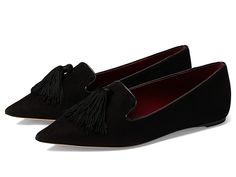 Kate Spade New York Adore - Women's Shoes : Black : Featuring a lovely tassel accent on the vamp coupled with a timeless pointed toe, the Kate Spade New York Adore Flats are enough to add an extra element of flair to your outfit. Leather upper, lining, and insole. Easy slip-on style. Leather outsole. Imported. Measurements: Weight: 6 oz Product measurements were taken using size 9, width M. Please note that measurements may vary by size. Weight of footwear is based on a single item, not a pair. Elegant Tassel Loafers For Fall Formal Occasions, Elegant Tassel Loafers For Formal Fall Occasions, Elegant Fall Tassel Loafers For Formal Occasions, Elegant Formal Tassel Loafers For Spring, Elegant Spring Formal Tassel Loafers, Elegant Pointed Toe Tassel Loafers For Party, Elegant Tassel Loafers With Pointed Toe For Party, Elegant Tassel Loafers For Office And Spring, Elegant Tassel Loafers For Spring Galas