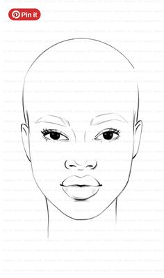 a drawing of a woman's face with the word pin it in front of it