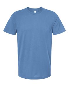 Combed Cotton T-Shirt - COLUMBIA BLUE - M | Tultex Combed Cotton T-Shirt in Columbia Blue Size Medium | Ringspun Affordable Blue Fan Apparel Shirt, Light Blue Relaxed Fit Pre-shrunk T-shirt, Light Blue Pre-shrunk Cotton T-shirt, Washed Blue Cotton Crew Neck T-shirt, Basic Blue Soft-washed Tops, Blue Soft-washed Short Sleeve T-shirt, Soft-washed Blue Short Sleeve T-shirt, Light Blue Cotton T-shirt, Basic Blue Cotton T-shirt