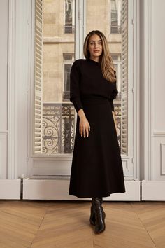 The New By Lydia: A Moment In Paris Collection Covers Every Dress Code For The Party Season, Featuring Unique Investment Pieces That Have A Modern Yet Timeless Feel.This Long-Sleeved Top Is Crafted From A Lightweight Milano Knit Viscose Blend And Is A Staple In Any Wardrobe. A Boatneck Design Adds An Elegant Touch, While Long Sleeves Ensure Warm Throughout The Colder Seasons. Style This Piece With The Co-Ordinating Skirt To Complete The Look.Milano Knit Blendlong Sleevesboatneck Lydia Millen, Lydia Elise Millen, Petite Wedding Guest Dresses, Plus Size Workwear, Modest Dresses Casual, Tall Dresses, Outfits Petite, Knit Midi Skirt, Skirt Co Ord