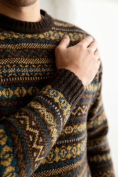 Scottish Lighthouses, Grandpa Fashion, Hippie Rock, Mens Pullover, Pullover Sweater Men, Shetland Wool, Fair Isle Pattern