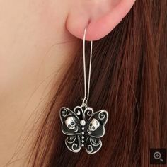 New Trendy Cute Enamel Butterfly Skull Dangle Earrings for Women's Halloween Fashion Accessories Butterfly And Skull, Butterfly Skull, Womens Jewelry Trends, Unique Butterfly, Earrings Gothic, Punk Accessories, Buying Gold, Gothic Earrings, Pet Animals