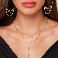 Mixed media makes major style. Our chain and CZ layer is one that you'll find a way to wear with everything. 14kt gold-plated chain measures 16”. Genuine CZ accents with mixed media chain. Find A Way, 14kt Gold, Mixed Media, Plating, Media, Chain, Gold