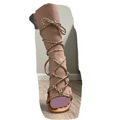 Brand New Rose Gold Lace Up Sandals, This Sandals Can Be Styled In So Many Different Ways And Add A Fun Pop To Your Look! Rose Gold Lace, Gold Lace, Lace Up Sandals, Rue21, Women's Shoes Sandals, Shoes Sandals, Size 10, Lace Up, Rose Gold