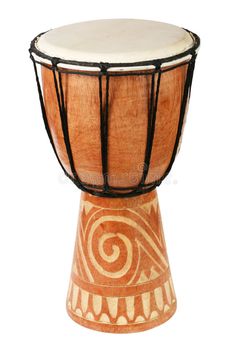 an african drum on a white background with clippings