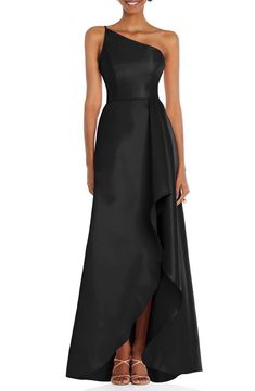 Alfred Sung One-Shoulder Satin Gown | Nordstrom Tamara Mowry, Dessy Collection, Alfred Sung, One Shoulder Gown, Infinity Dress, Column Gown, Dress Order, Satin Gown, Chiffon Gown