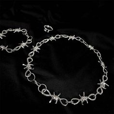 Type: AccessoriesMaterial: Titanium steelNecklace length: 50cm (19 inches) Thorn Necklace, Bracelet Combo, Punk Streetwear, Bracelet Set Silver, Punk Accessories, Metal Necklace, Edgy Style, Tiktok Style, Necklace And Bracelet