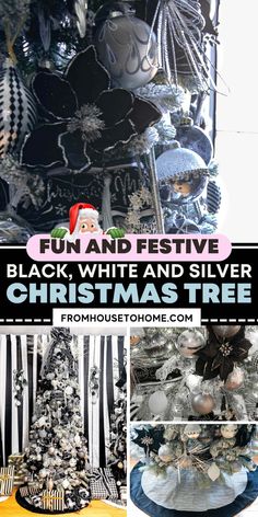 Fun and festive black, white and silver Christmas tree