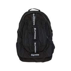 Find SUPREME Backpack on Editorialist. This Supreme backpack from FW22 features a logo-embroidered webbing strap down the front that complements a fixed logo detail. Rendered in black, it features a spacious central compartment as well as additional zipper pockets for easy organization. Functional Nylon Backpack With Logo, Nylon Backpack With Logo Patch For Streetwear, Black Bags With Logo Patch For Daily Use, Black Streetwear Bag With Logo Patch, Black Everyday Bags With Logo Patch, Everyday Black Bags With Logo Patch, Daily Use Backpack With Logo Patch, Functional Outdoor Backpack With Logo, Nylon Backpack With Logo For Everyday Use