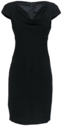 Current Boutique-Black Halo - Black Textured Cowl Neck Sheath Dress Sz 8 Elegant V-neck Bodycon Dress With Back Zipper, Formal Mini Dress With Straight Neckline And Lining, Classic Black Mini Dress For Night Out, Classic Mini Dress For Night Out, Classic Fitted Mini Dress With Back Zipper, Elegant Black Mini Dress For Wedding, Classic Fitted Mini Dress, Elegant Fitted Mini Dress For Formal Occasions, Classic Fitted Mini Dress Lined