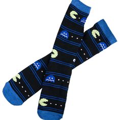 New In Sleeve Is A Pair Of Lootware Socks - Crew Socks - Pacman Pattern - Shoe Size 6-12 - 97% Polyester, 3% Spandex Black Stretch Cotton Knee-high Socks, Fitted Comfortable Black Socks, Comfortable Fitted Black Socks, Casual Black Mid-calf Socks, Black Cotton Knee-high Socks For Winter, Comfortable Black Knee-high Socks For Gifts, Pattern Shoes, Casual Socks, Crew Socks