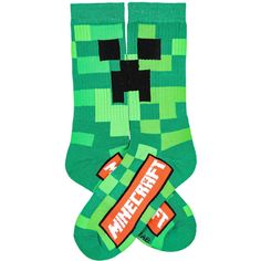 Minecraft merchandise. Do you love to play Minecraft? If you do, you need to get these socks to add to your collection. These green high-quality thick socks feature an all-over cubed Creeper design. Made of 98% Polyester, 2% Spandex. These are awesome socks that will keep your feet warm and comfy all day long. Playful Green Socks For Stocking Stuffers, Playful Green Socks For Gifts, Minecraft Merchandise, Awesome Socks, Play Minecraft, How To Play Minecraft, Shipt Shopper, Thick Socks, Cool Socks