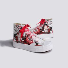 Elevate Your Style with a Touch of Mythical Charm in our Kitsune Girl High Top Shoes! 🦊👟 🌟 Mystical and Enchanting: These high top shoes are perfect for adding a touch of kitsune girl magic to your ensemble. Ideal for those who appreciate the allure of mythology and style. ✨ Superior Quality: Crafted with precision to ensure top-notch quality. Designed for a comfortable fit and featuring a kitsune girl design with a hint of mystery. 💫 Versatile and Stylish: These shoes elevate your style, ma Harajuku Anime Print Sneakers With Round Toe, Harajuku Style Anime Print Round Toe Sneakers, Harajuku High-top Sneakers With Anime Print, Casual High-top Lace-up Sneakers With Anime Print, Casual Anime Print High-top Lace-up Sneakers, Cute White High-top Sneakers For Spring, Kitsune Girl, Japanese Korean Fashion, Red High Tops