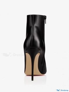 OrcaJump - Professional Womens Black Pointed Toe Stiletto Heel Booties with Ankle Support Black Patent Stiletto Ankle Boots Pointed Toe, Black Synthetic Pointed Toe Heeled Boots, Black Pointed Toe Synthetic Booties, Black Heeled Boots With 4-inch Heel And Pointed Toe, Black Pointed Toe Booties With 4-inch Heel, Ankle Support, Comfy Shoes, Sky High, Types Of Shoes