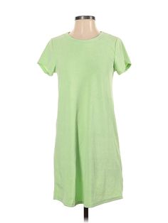 Pink Lily Casual Dress Size: Small Green Dresses - used. 100% POLYESTER, Shift, Crew Neck, Solid, Knee Length, Short sleeves | Pink Lily Casual Dress - Shift: Green Solid Dresses - Used - Size Small Spring Green Cotton T-shirt Dress, Spring Plain Crew Neck Dress, Plain Spring Dress With Crew Neck, Plain Crew Neck Dress For Spring, Green Short Sleeve T-shirt Dress For Spring, Green Cotton T-shirt Dress For Spring, Green Cotton Crew Neck T-shirt Dress, Green Casual Dress, Green Dress Casual