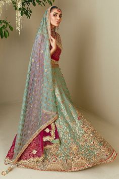 sky blue lehenga Transitional Dabka Work Lehenga, Multicolor Lehenga With Dabka Work For Reception, Multicolor Dabka Work Lehenga For Reception, Multicolor Dabka Work Sharara For Reception, Multicolor Embroidered Lehenga With Dabka Work For Wedding, Wedding Choli With Multicolor Embroidery And Dabka Work, Turquoise Lehenga, Bridal Dress Pakistani, Sky Blue Lehenga