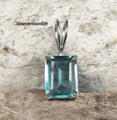 Benefits You can Expect By Wearing an Aquamarine - Brings good fortune. Attracts money. Cleanses evil thoughts of the wearer. Improves communication. Boosts self confidence. Brings stability. Financial abundance. Protection against negative energies stone -Aquamarine material - 925 sterling silver  stone shape- square  setting-  Bezel This is classy fine hand-crafted sturdy Aquamarine pendant . Aquamarine Pendant, Pretty Pendant, Energy Stones, Aquamarine Gemstone, Sister Gifts, Aquamarine, Gemstone Pendant, Anniversary Gifts, Favorite Jewelry