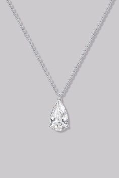 Solitaire Pear Diamond Necklace (1ct) - APM Monaco Pear Diamond Necklace, Apm Monaco, Pear Diamond, 1 Carat, Colored Diamonds, Lab Grown Diamonds, Diamond Necklace, Pear, Fine Jewelry