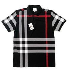 Brand New With Tags Designer Black Cotton Polo Shirt, Designer Black Cotton Shirt, Designer Fitted Black Polo Shirt, Designer Black Summer Shirt, Designer Black Summer Tops, Black Polo Shirt With Graphic Print, Black Polo Shirt With Graphic Print For Summer, Shirt Color, Polo Shirt