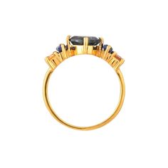 gold over silver sapphire lapis yellow topaz size 7 Topaz, Sapphire, Size 7, Ring, Yellow, Silver, Gold