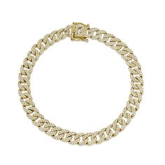 1.69CT 14K GOLD DIAMOND PAVE CHAIN BRACELET Metal Type: 14K GoldMetal Weight: 15.20 GramsSide Stone Shape: Round DiamondsSide Stone Weight: 1.69 Ct. DiamondsOther Information: 0.25"W 7" length Bracelet With Diamonds, Cuban Link Bracelet, Pave Bracelet, S Bracelet, Gold And Silver Bracelets, Gold Link Bracelet, Studded Necklace, Bracelets Gold Diamond, Deco Jewelry