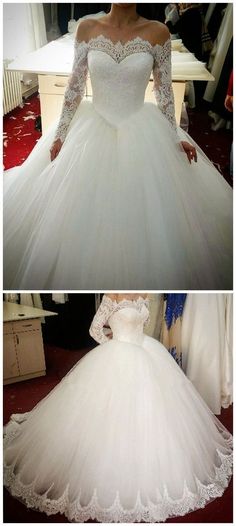 the wedding dress is being displayed in two different pictures, one showing off the shoulder