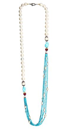 Long Beaded Necklace, Jewellery Ideas, Handmade Beaded Jewelry, Bead Jewellery, Jewelry Patterns, Jewelry Projects, Diy Necklace, Multi Strand, Turquoise Jewelry