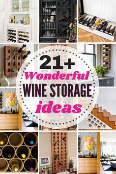 wine storage ideas that are easy to do with the kitchen and living room in your home