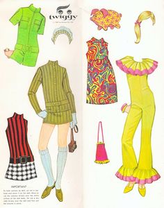 an old fashion book with paper dolls in it