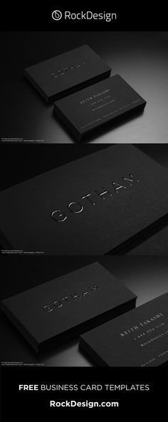 black and white business card mockup with the word logo on it, in three different positions