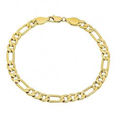 Luxe Layers 14KT Yellow Gold Plated Sterling Silver 8.5&quot; 9.25MM Figaro Bracelet Figaro Bracelet, Bracelets With Meaning, Gold Bond, Figaro Chain, Gold Bracelet Chain, Mens Jewelry Bracelet, Gold Plated Sterling Silver, Link Chain, Fashion Bracelets