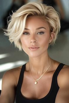 Short Flirty Hairstyles, Short Hairstyle Women Bob Layered, Short Layered Messy Hairstyles, One Side Short One Side Long Hair, Blonde Short Bob Hairstyles, Side Pixie Haircut, Short Bob Hairstyles 2024 Trends, Women S Haircut Short, 2024 Hair Trends For Women Short Bob