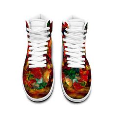 Festival Shoes, Shoes Basketball, Shoes Custom, Streetwear Sneakers, Red Sneakers, Urban Wear, Custom Sneakers, High Top Shoes, Basketball Shoes