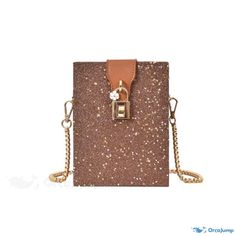 OrcaJump - Exquisite Starlight Crossbody Bag: A Masterful Blend of Style and Functionality Gold Crossbody Phone Bag As Gift, Gold Crossbody Phone Bag For Gift, Gold Bag With Cell Phone Pocket For Gift, Gold Rectangular Shoulder Bag With Cell Phone Pocket, Gold Bags With Cell Phone Pocket For Gift, Brown Crossbody Shoulder Bag For Party, Square Brown Party Bags, Brown Shoulder Bag With Mobile Phone Holder For Party, Brown Party Shoulder Bag With Mobile Phone Pocket