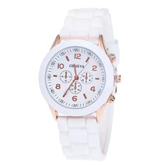 Geneva Brand White And Rose Gold Watch. Silicone Adjustable Band. New In Bag And Comes In A Box. Nwot! Gruen Watches, Movado Womens Watch, Gold And Silver Watch, Watch Gift Box, Disney Watches, Small Watch, Rose Gold Watches, Unisex Watches, Rose Gold Watch