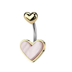 PRICES MAY VARY. STYLE: Mother of Pearl Heart Belly Button Ring MATERIAL: 316L stainless steel, brass, and mother of pearl GAUGE/BAR THICKNESS: 14GA (1.6mm) BARBELL LENGTH: 3/8" (10mm) Heart Nose Rings, Cute Belly Rings, Belly Button Piercing Jewelry, Pregnancy Belly Rings, Belly Piercing Jewelry, Gold Belly Ring, Mermaid Vibes, Fake Nose Rings, Belly Jewelry