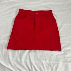 Brandy Melville Red Skirt One Size Condition: Nwot Color: Red Details : - Button Down Front - Red Denim Skirt - Button Down Front Extras: - I Ship Between 1-2 Days Trendy Red Denim Skirt For Summer, Red High-waist Cotton Denim Skirt, High Waist Red Cotton Denim Skirt, High Waist Red Denim Skirt, High-waist Red Cotton Denim Skirt, Casual Red Pencil Skirt, High-waist Red Denim Skirt, Red Cotton Mini Denim Skirt, Red Cotton Lined Skirt